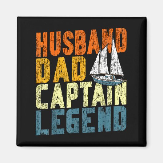 Segelboot Retro Ehemann Vater Kapitän Magnet (Vorne)