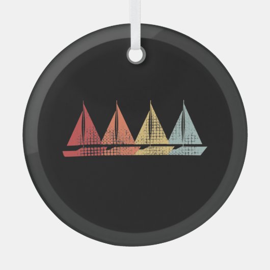Segelboot Retro Ornament Aus Glas (Vorderseite)