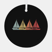 Segelboot Retro Ornament Aus Glas (Rückseite)