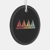 Segelboot Retro Ornament Aus Glas (Vorderseite Rechts)
