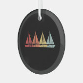 Segelboot Retro Ornament Aus Glas (Vorderseite links)