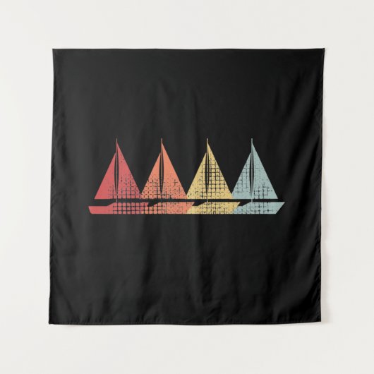 Segelboot Retro Wandteppich (Vorderseite)