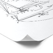 Segelboot Rigging 1921 Patentart - Weißbuch Poster (Ecke)