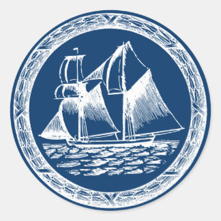 Segelboot Runder Aufkleber