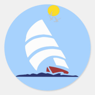 Segelboot Runder Aufkleber