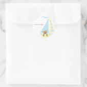 Segelboot Runder Aufkleber (Tasche)
