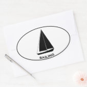 Segelboot Sailboat Oval Logo Ovaler Aufkleber (Umschlag)