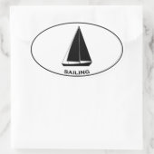 Segelboot Sailboat Oval Logo Ovaler Aufkleber (Tasche)