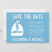 Segelboot Save the Date (Sky Blue) (Vorderseite)