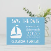 Segelboot Save the Date (Sky Blue) (Stehend Vorderseite)