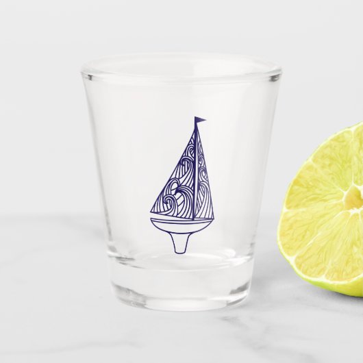 Segelboot Schnapsglas (Vorderseite)