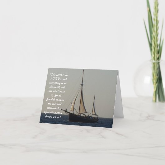 Segelboot-Schrift Notecard Karte (Vorderseite)