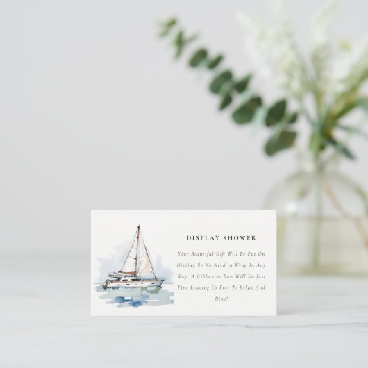 Segelboot Seascape Display Dusche Brautparty Begleitkarte (Stehend Vorderseite)