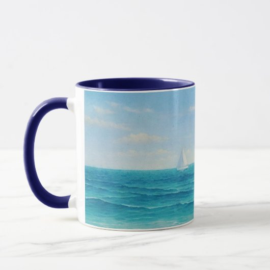Segelboot Seefahrt Blue Tasse Cup (Links)