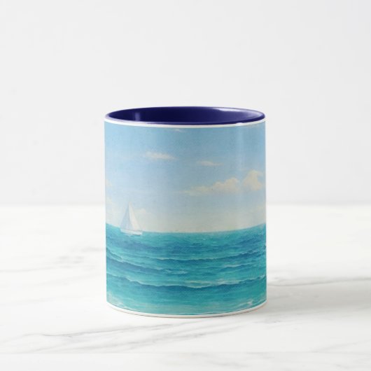 Segelboot Seefahrt Blue Tasse Cup (Zentrum)
