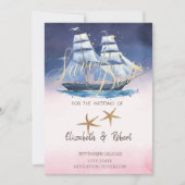 Segelboot Seesterne Datum speichern Save The Date (Vorderseite)