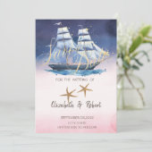Segelboot Seesterne Datum speichern Save The Date (Stehend Vorderseite)
