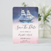 Segelboot Seesterne Nautilus Save The Date (Stehend Vorderseite)