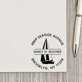 Segelboot Segelboot Rücksendeadresse Selbstfarbene Permastempel