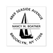 Segelboot Segelboot Rücksendeadresse Selbstfarbene Permastempel (Design)