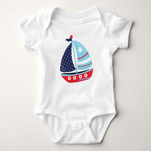 Segelboot, Segeln, Segeln, Boot, Schiff, Segeln Baby Strampler (Vorderseite)