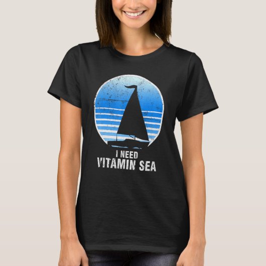 Segelboot Segelschiff Sailboat Vitamin See T-Shirt (Vorderseite)