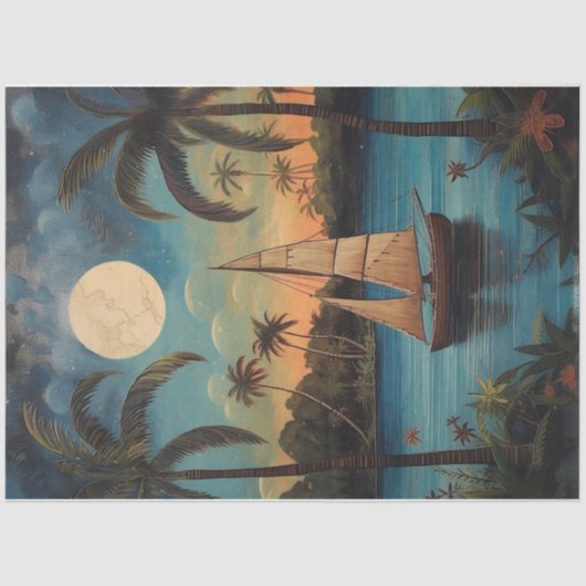 Segelboot Seidenpapier (Vorderseite)