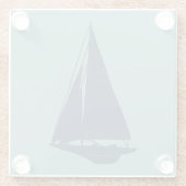 Segelboot-Silhouette Glasuntersetzer (Rückseite)