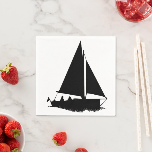 Segelboot-Silhouette Serviette (Beispiel)