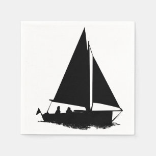 Segelboot-Silhouette Serviette
