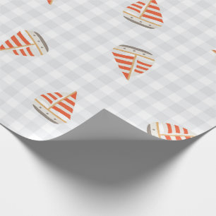 Segelboot Sommer Checker Kinderkinder  Geschenkpapier