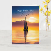 Segelboot Sonnenaufgang zum Vatertag Karte (Gelbe Blume)