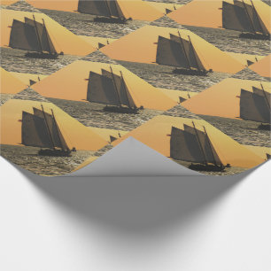 Segelboot Sonnenuntergang Geschenkpapier