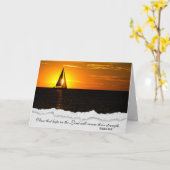 Segelboot Sonnenuntergang mit Bibel Verse Karte (Gelbe Blume)