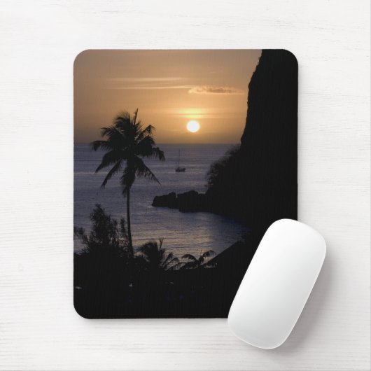 Segelboot-Sonnenuntergang Mousepad (vertikal) (Mit Mouse)