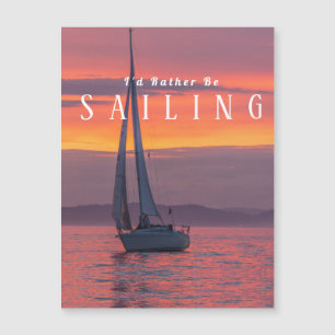 Segelboot Sonnenuntergang Orange Gold Lila Himmel, Magnetkarte