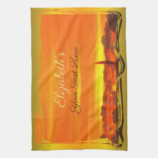 Segelboot Sunset 1300 Geschirrtuch (Vertikal)