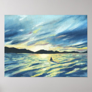 Segelboot Sunset Poster