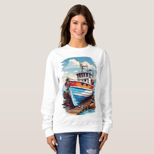 Segelboot Sweatshirt (Vorne ganz)