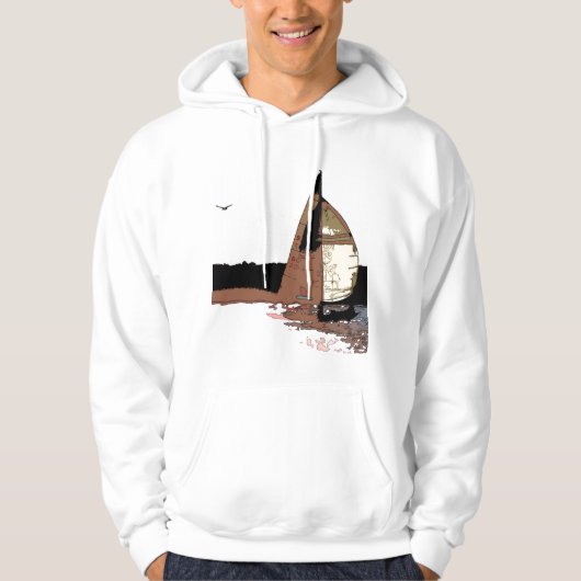 Segelboot-Sweatshirt Hoodie (Vorderseite)