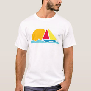 Segelboot-Szenen-weißer T - Shirt, S M L XL 1X 2X T-Shirt