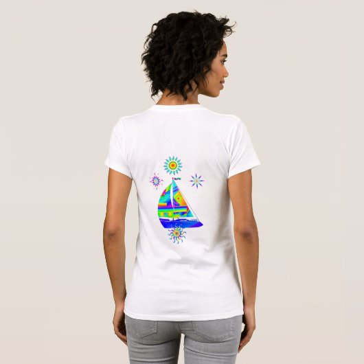 Segelboot T - Shirt (Schwarz voll)
