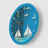 Segelboot-Tagesnachtuhr Große Wanduhr (Winkel)