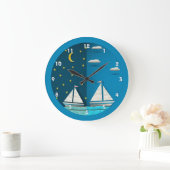 Segelboot-Tagesnachtuhr Große Wanduhr (Zuhause)