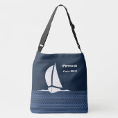 Segelboot-Tasche mit benutzerdefinierbarem Text Tragetaschen Mit Langen Trägern (Rückseite)