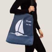 Segelboot-Tasche mit benutzerdefinierbarem Text Tragetaschen Mit Langen Trägern (Von Nahem)