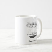 Segelboot-Tasse des Kap-Ruderboot-40 Kaffeetasse (VorderseiteRechts)