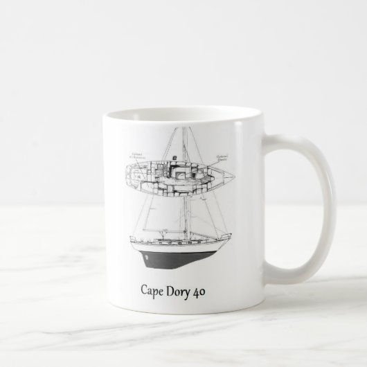 Segelboot-Tasse des Kap-Ruderboot-40 Kaffeetasse (Rechts)