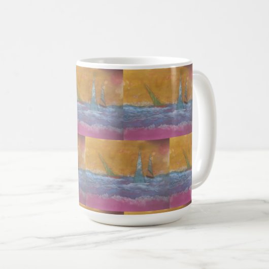 Segelboot-Tasse Kaffeetasse (VorderseiteRechts)