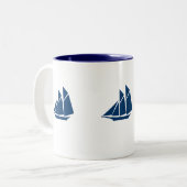 Segelboot-Tasse Zweifarbige Tasse (Vorderseite Links)